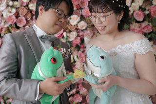 カエルと一緒♪