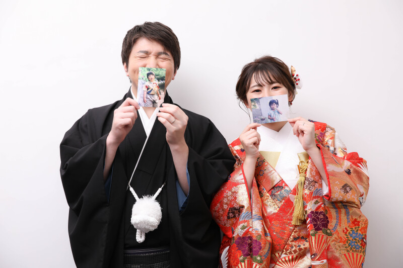 小さい頃の写真を使って