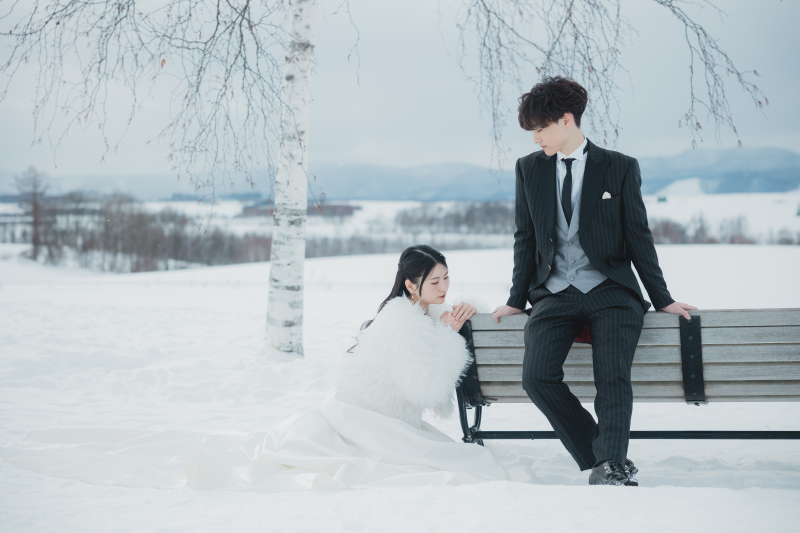 冬の北海道で撮影