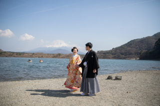 富士山でロケーション撮影