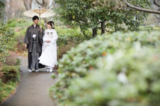 六本木の公園で和装ロケーション撮影