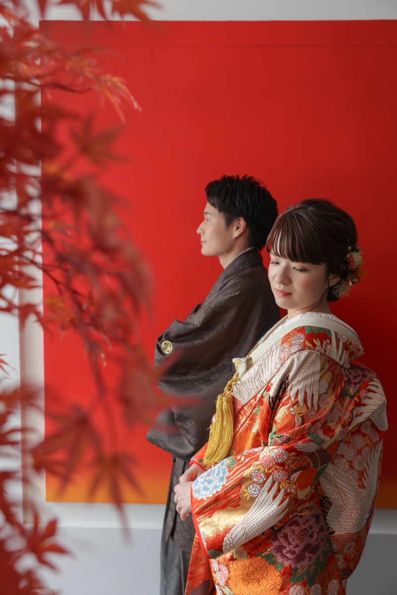 赤背景✖️紅葉