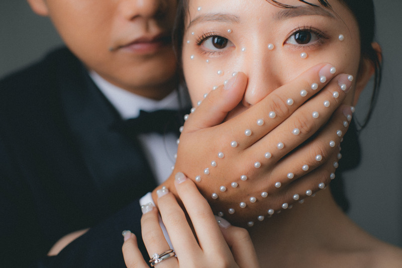 新郎さんの手元にもパール!