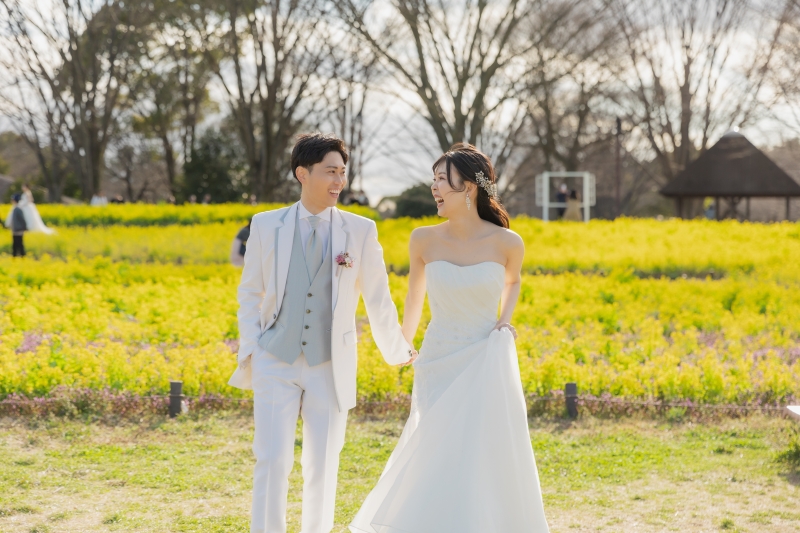 洋装での昭和記念公園と和庭園プラン