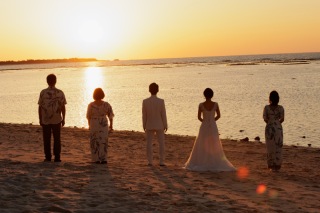 沖縄　海と空と夕陽と