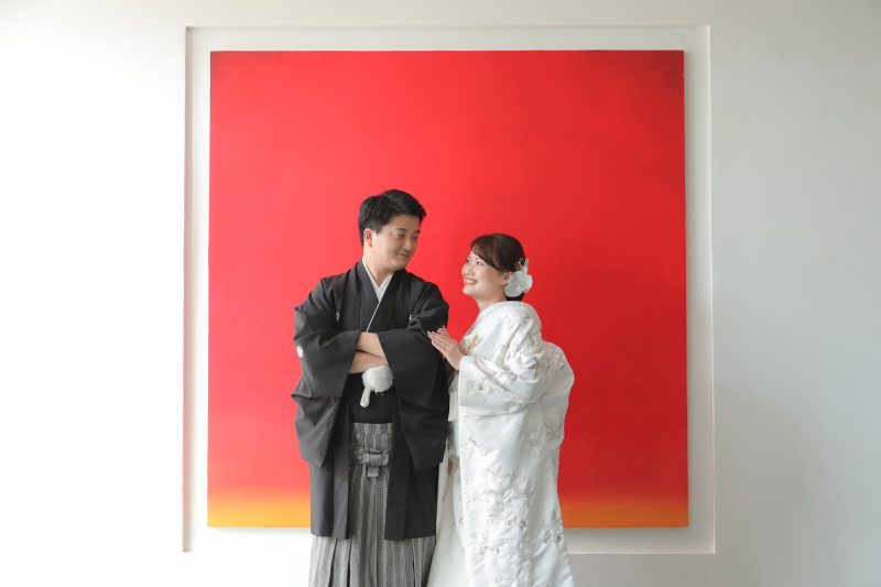 赤い背景はお着物が映える！