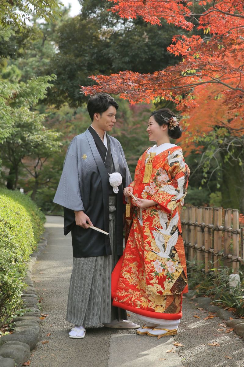 紅葉が似合うおふたり