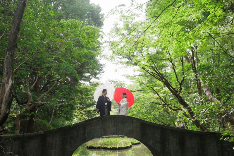 番傘を使ったショット