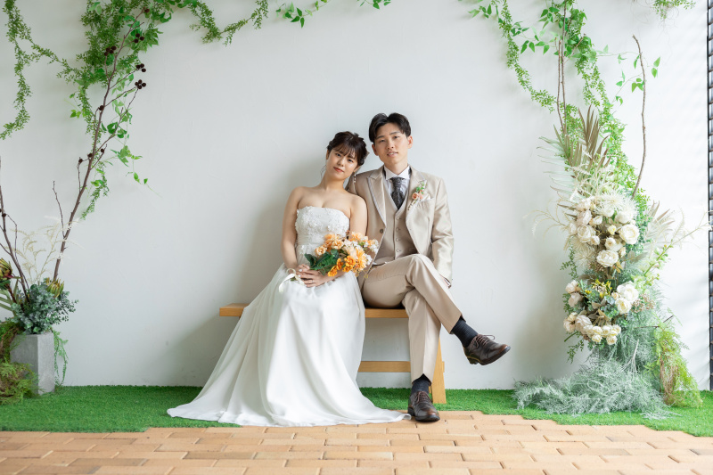 グリーンに包まれているおふたり