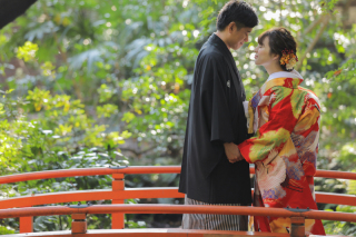 自然に囲まれてロケーション撮影