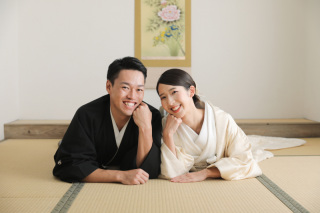笑顔が素敵なおふたりの和装ウェディングフォト