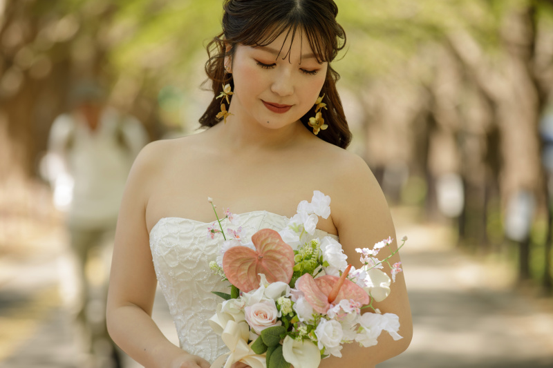 ブーケを手にして