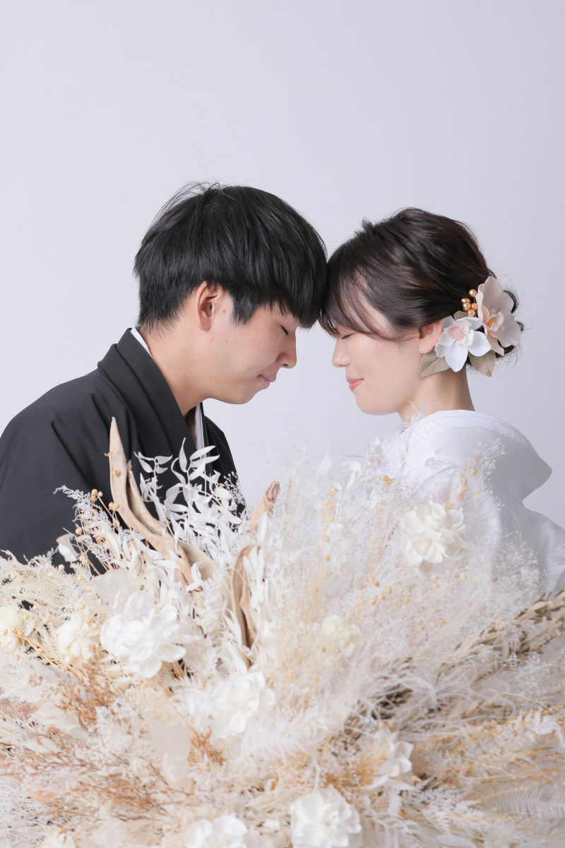 おでこをくっつけて