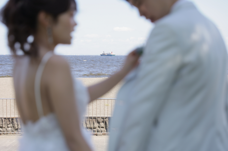 海に向かって