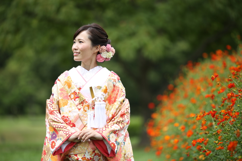 コスモスと一緒に