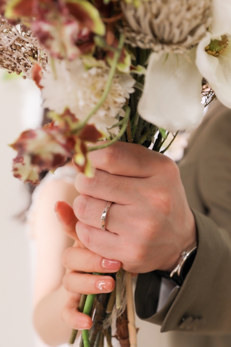 指輪とお花