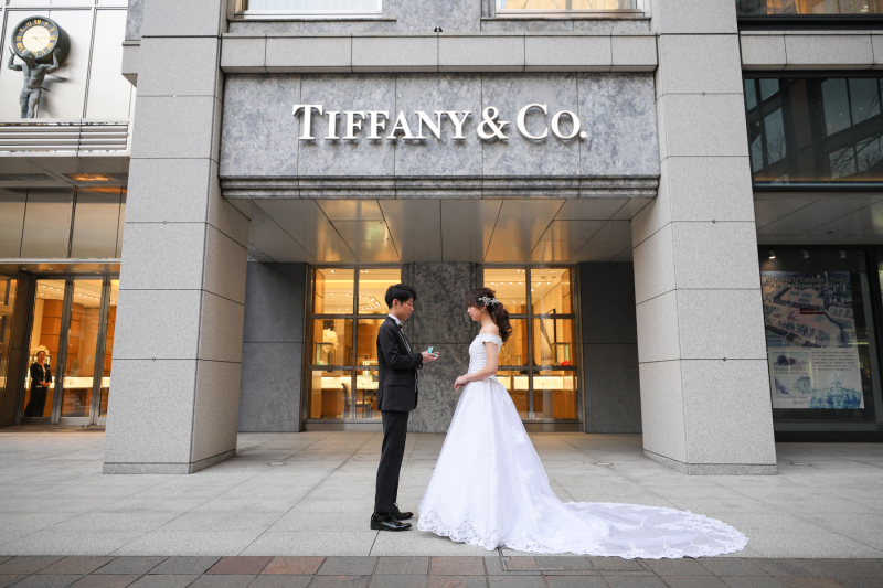 憧れのティファニーの前で