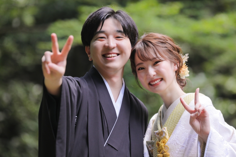 最後はラフにピース！