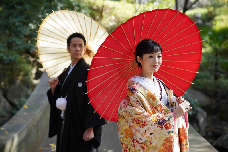 和傘も使いながら