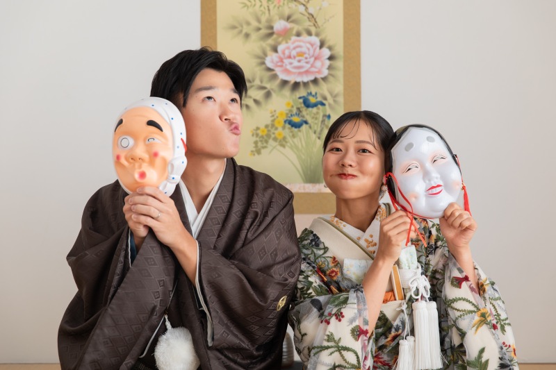 お持ち込みのお面で！