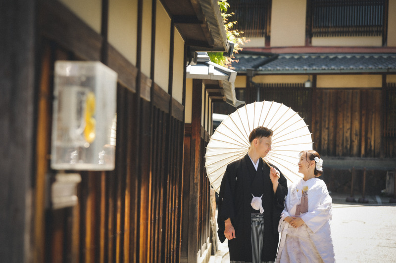 日差しが強かったので番傘をさしてもらって♪