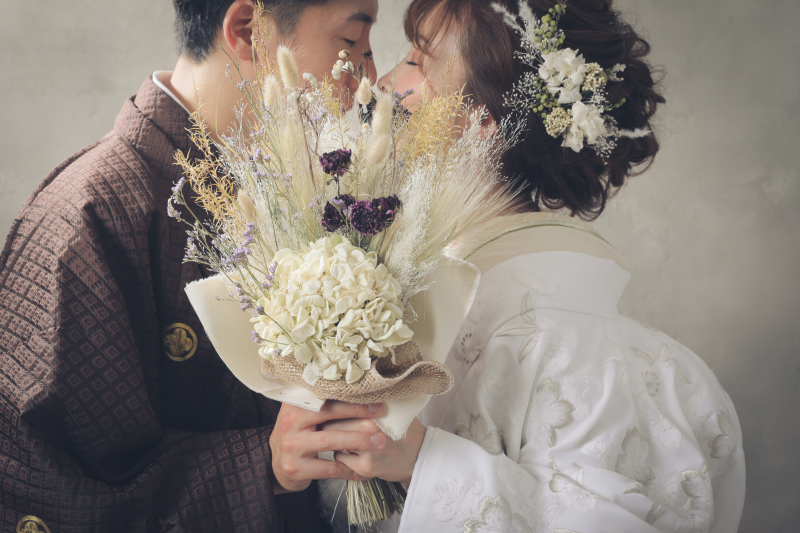 お持ち込みの素敵なブーケ