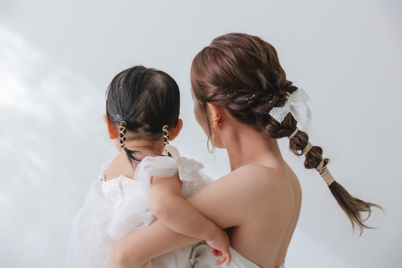 お揃いの髪型