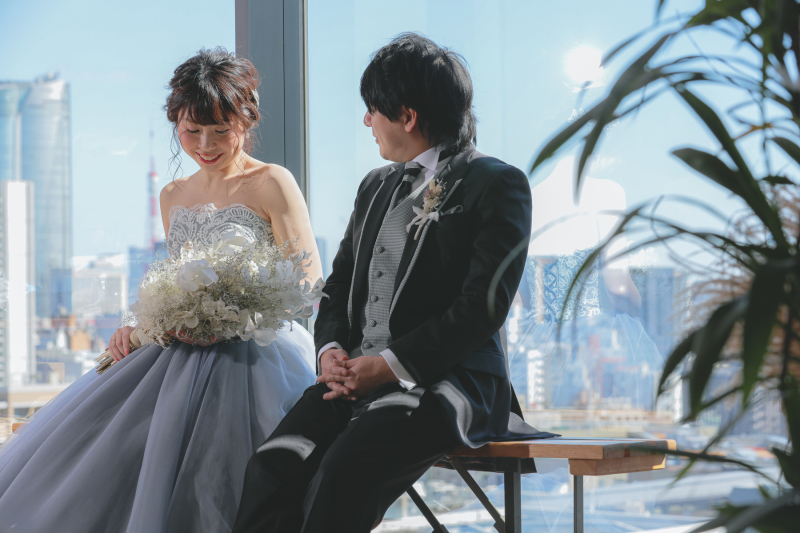 青空と渋谷の街から