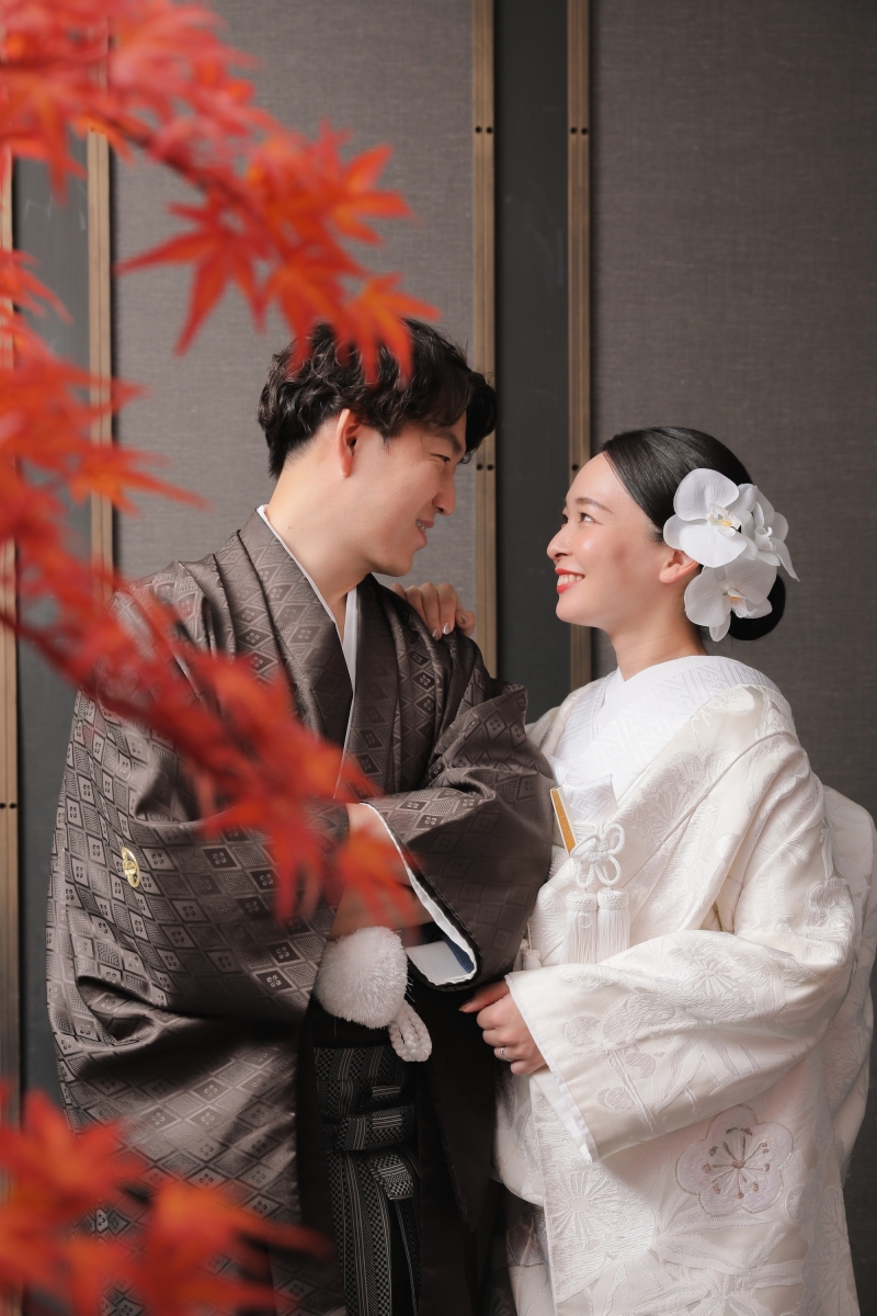 紅葉を使って撮影！