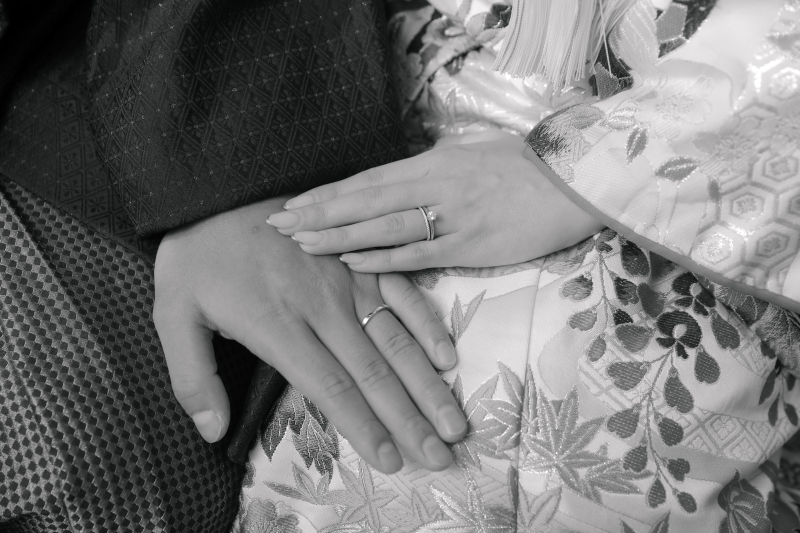 お二人の大切な結婚指輪のお写真も