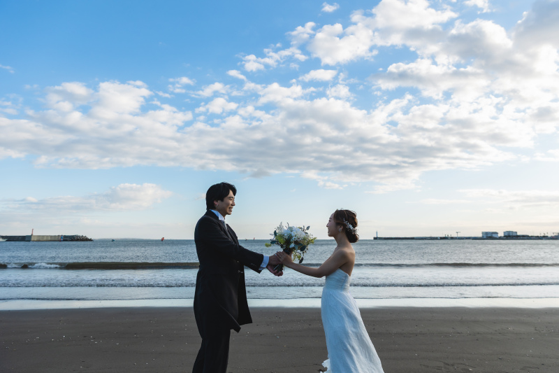 ブーケを渡して