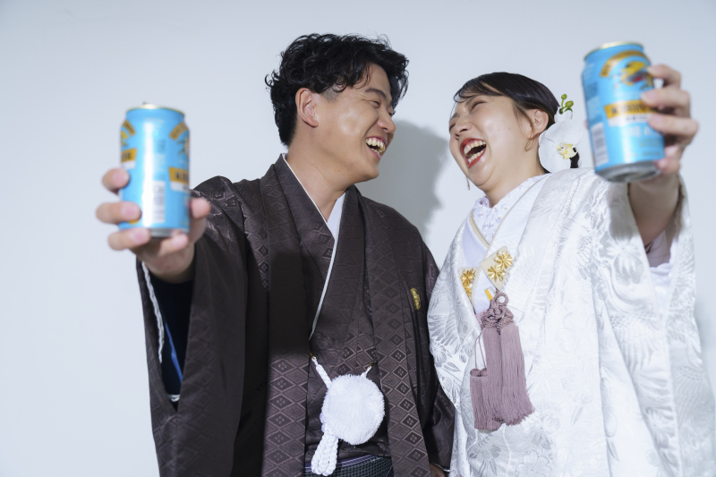 ビールを片手に、、、