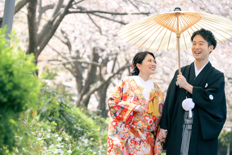 春が来た!和装で桜ロケーション♪