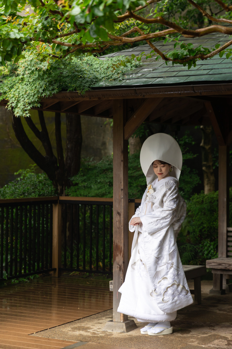 雨の中で