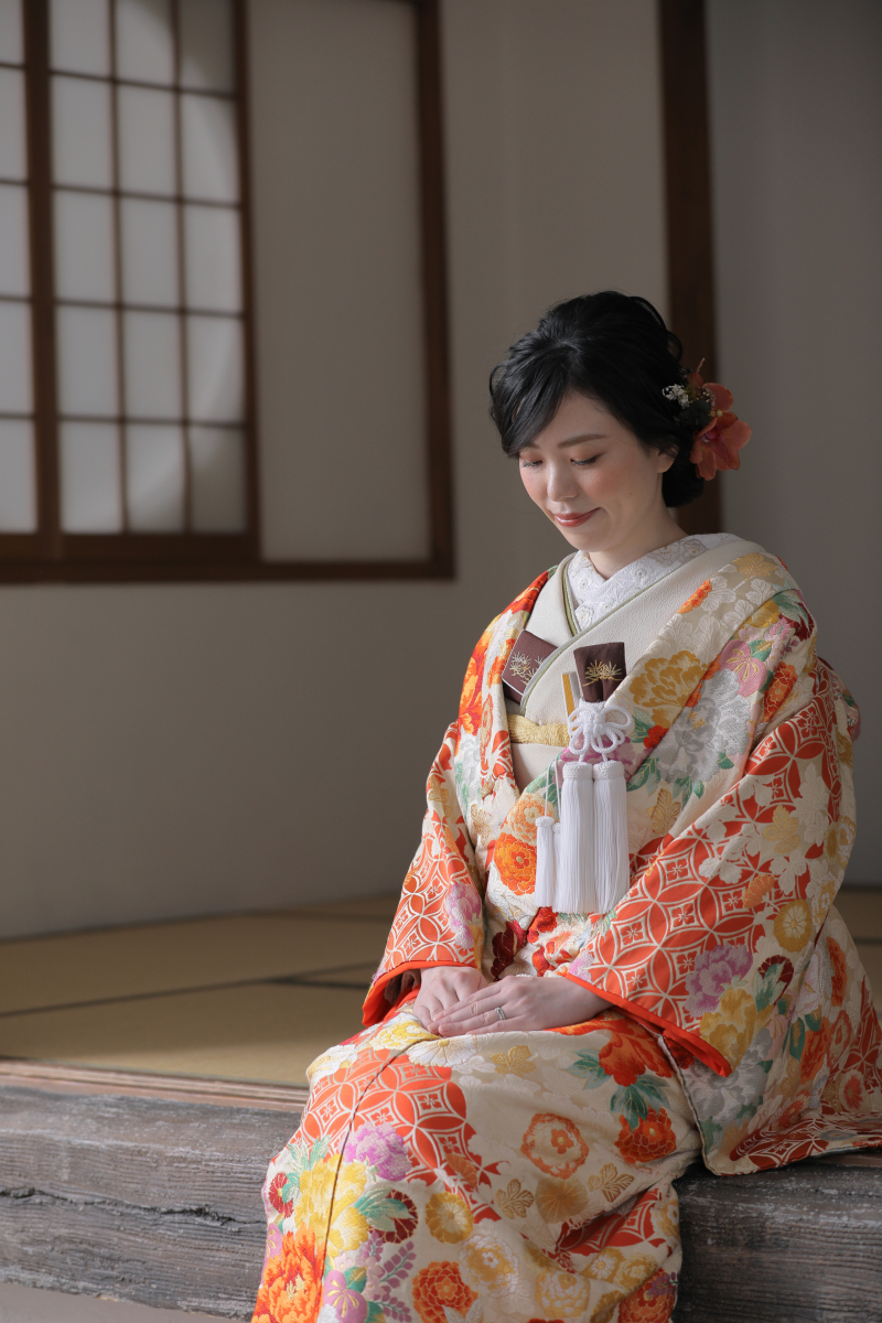 お茶室の縁側も利用して…