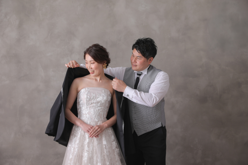 ジャケットを新婦さんに