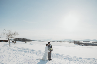 北海道で雪景色の撮影