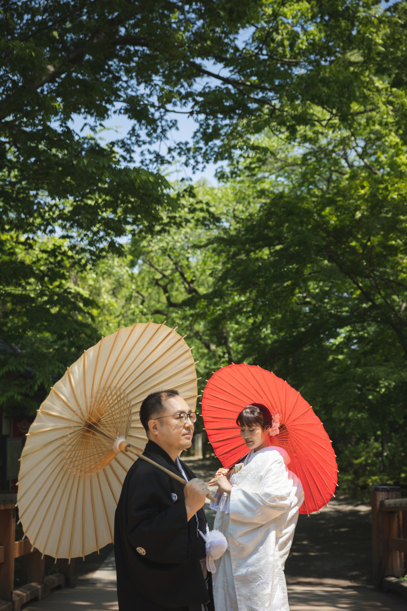 傘を使って和っぽく