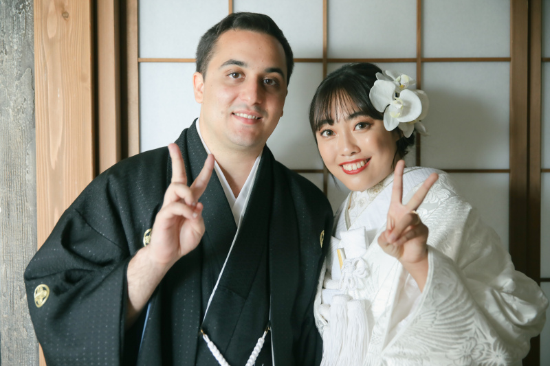 最後は二人でピース!
