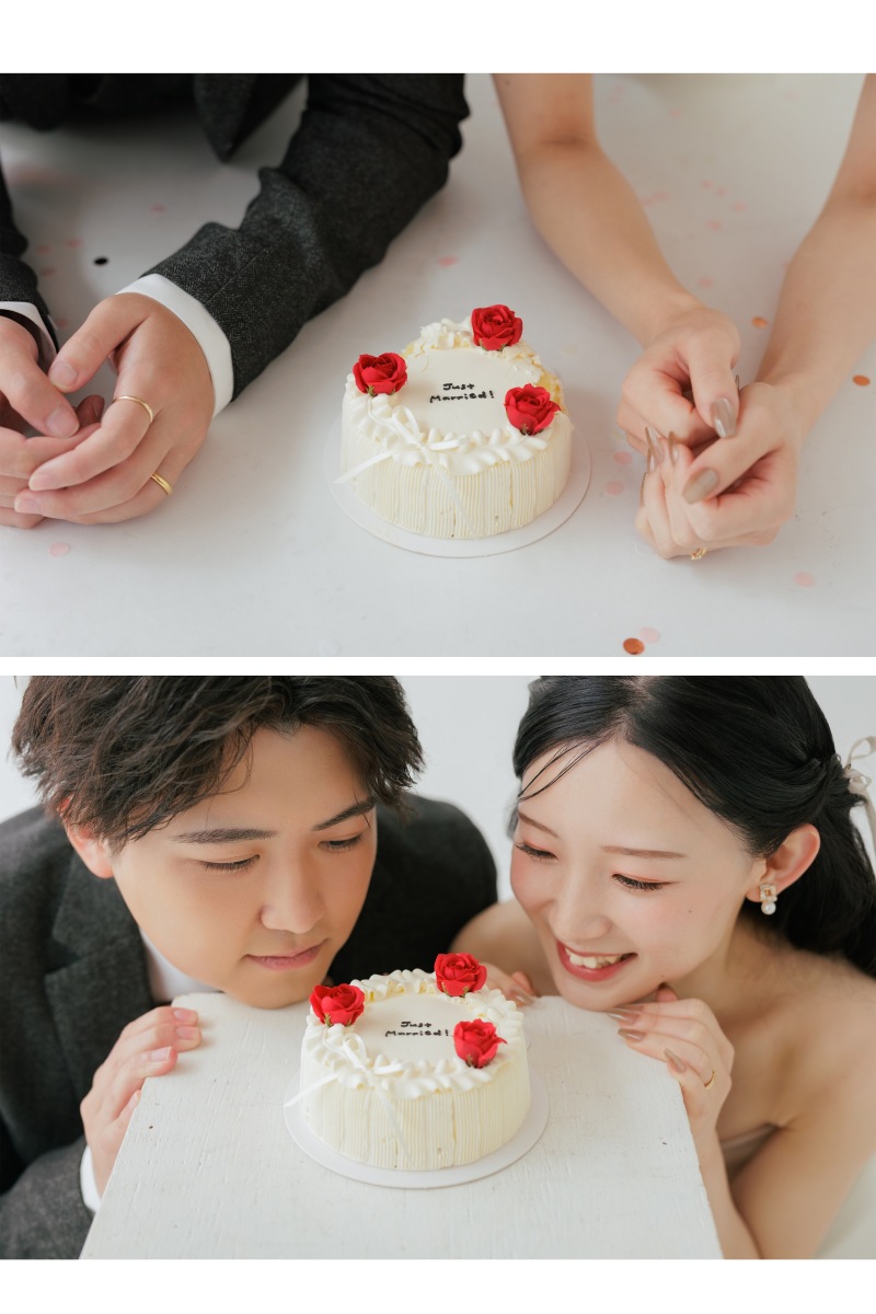 お持ち込みのケーキと撮影