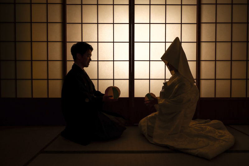 和装でスタジオ撮影