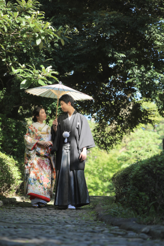 緑に囲まれてロケーション撮影