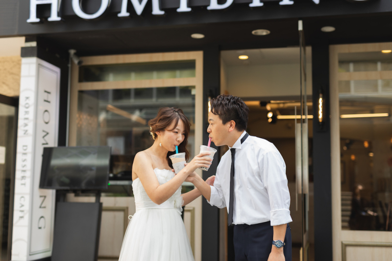 ドリンクを飲んで一息