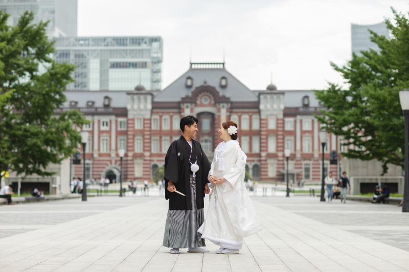 大人気な東京駅を和装で！