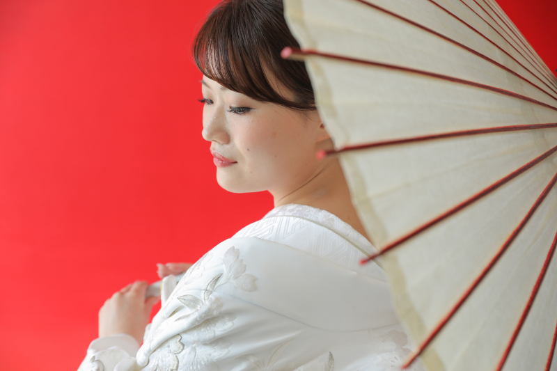 傘を持ってソロショット