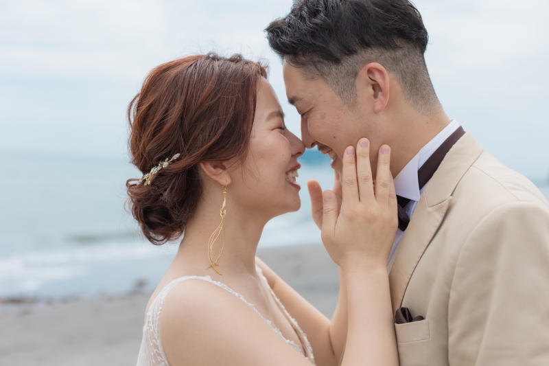 お顔をぎゅっと近づけて