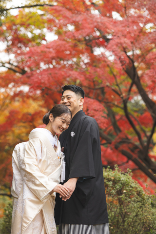 和装は紅葉で、洋装は夜景撮影