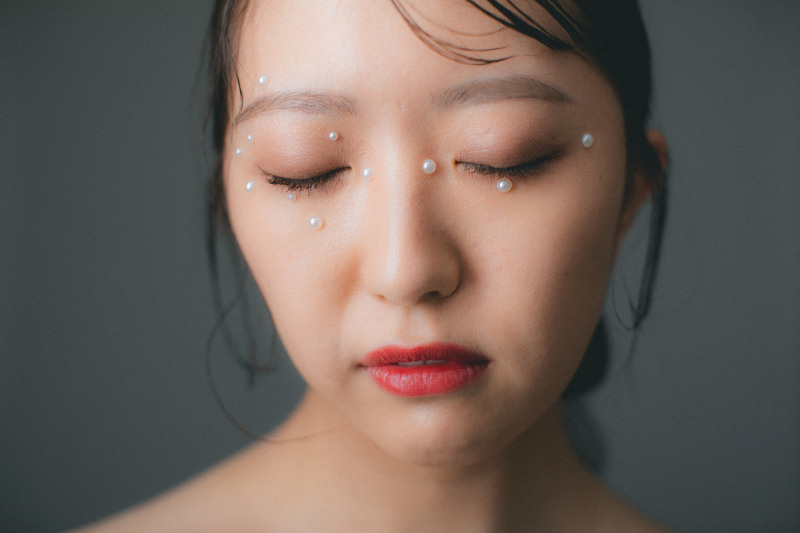 パールをアクセントに