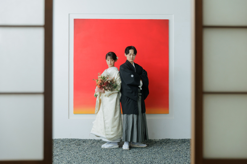 ブーケを見つめて