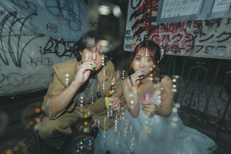 小物でシャボン玉を使って